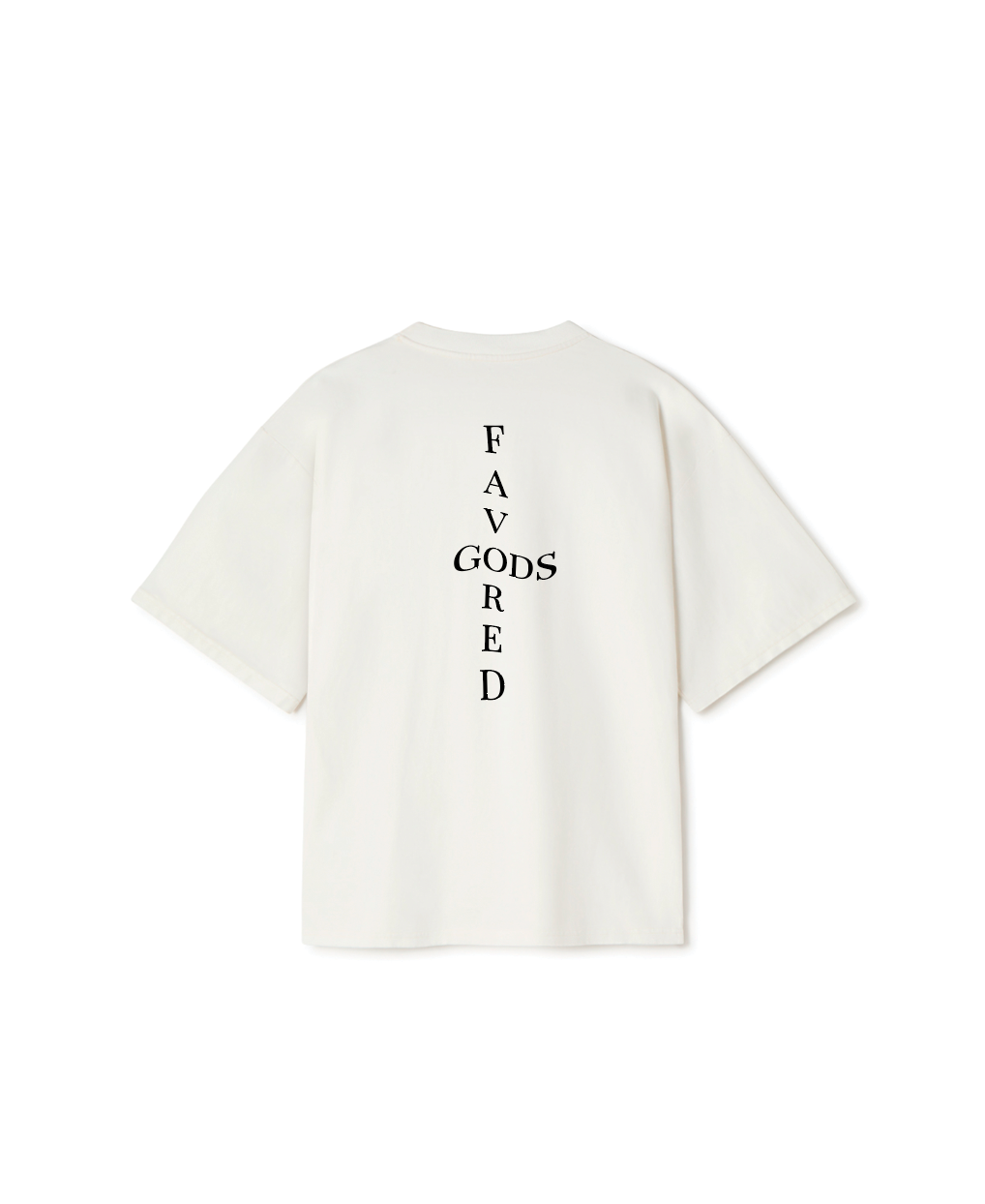 GODS FAVORED BACK CROSS TEE - BONE