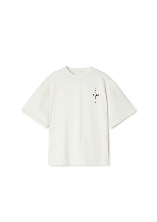 GODS FAVORED CROSS TEE - BONE