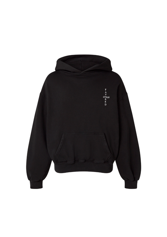 GODS FAVORED CROSS HOODIE - VINTAGE BLACK