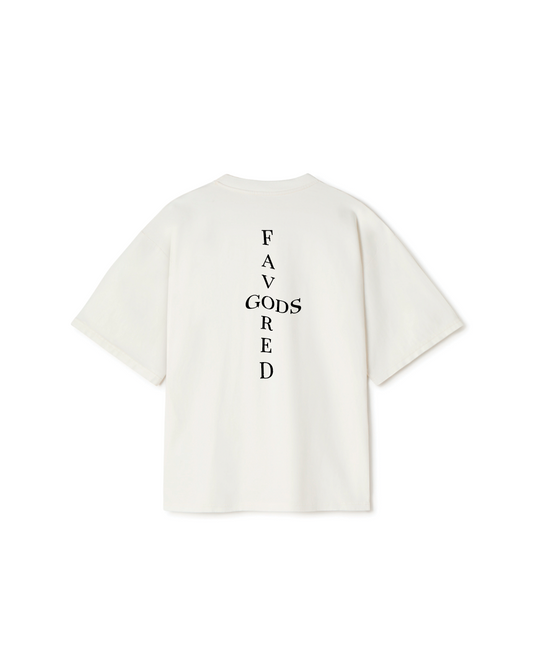 GODS FAVORED BACK CROSS TEE - BONE