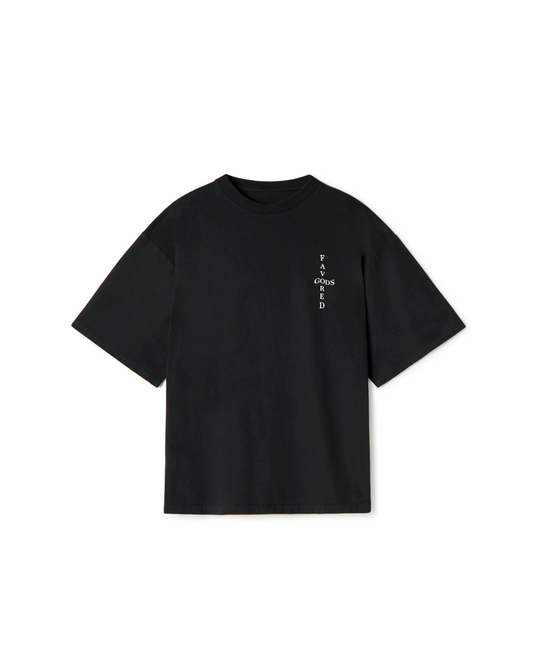 GODS FAVORED CROSS TEE - BLACK