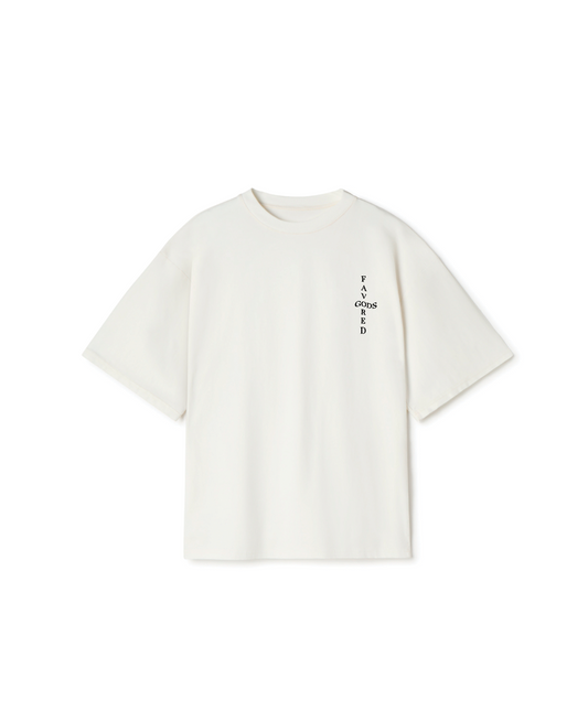 GODS FAVORED CROSS TEE - BONE